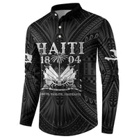 Haiti 1804 Button Sweatshirt Polynesian Silver Neg Maron LT05 - Polynesian Pride