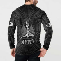 Haiti 1804 Button Sweatshirt Polynesian Silver Neg Maron LT05 - Polynesian Pride