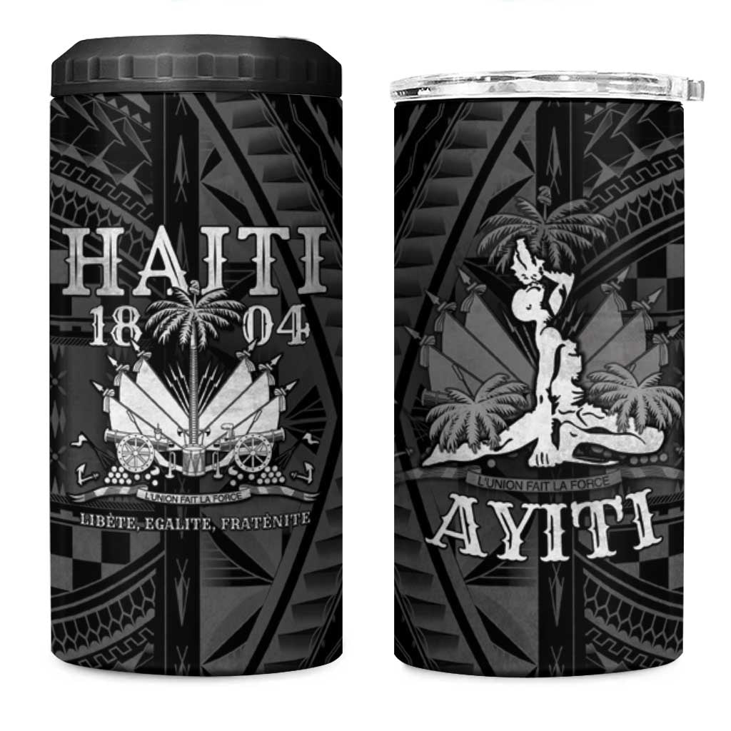 Haiti 1804 4 in 1 Can Cooler Tumbler Polynesian Silver Neg Maron