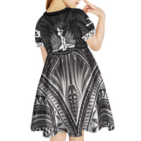 Haiti 1804 Kid Short Sleeve Dress Polynesian Silver Neg Maron LT05 - Polynesian Pride