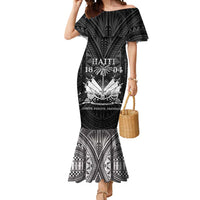 Haiti 1804 Mermaid Dress Polynesian Silver Neg Maron LT05 Women Silver - Polynesian Pride