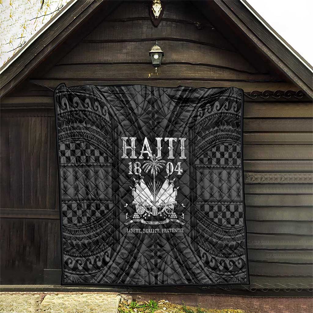 Haiti 1804 Quilt Polynesian Silver Neg Maron LT05 - Polynesian Pride