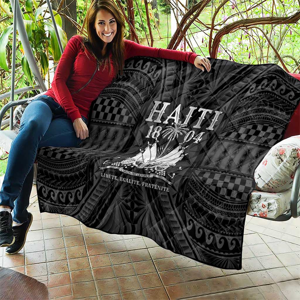 Haiti 1804 Quilt Polynesian Silver Neg Maron LT05 - Polynesian Pride