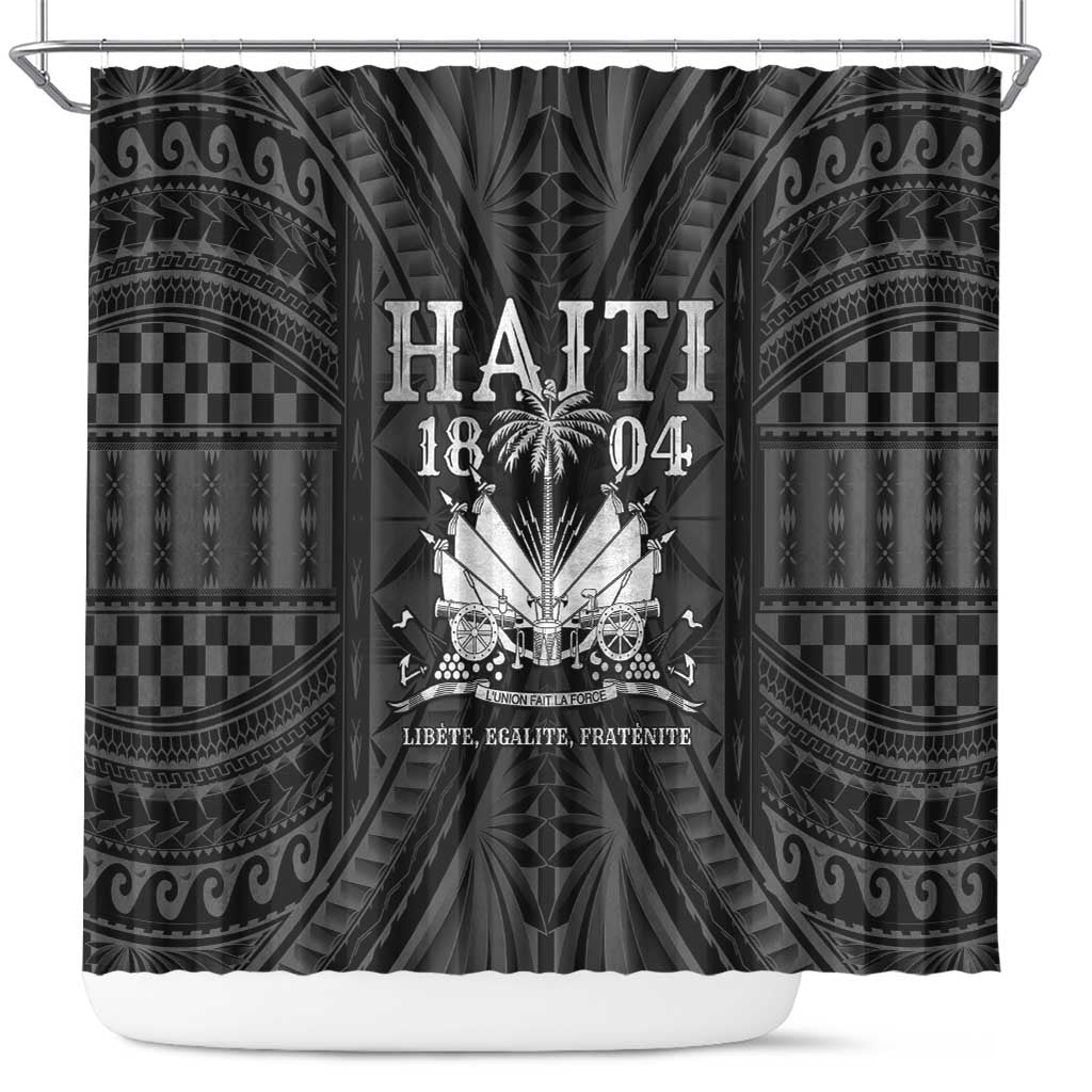 Haiti 1804 Shower Curtain Polynesian Silver Neg Maron