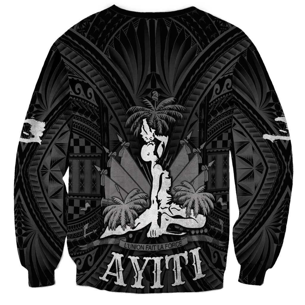 Haiti 1804 Sweatshirt Polynesian Silver Neg Maron LT05 - Polynesian Pride