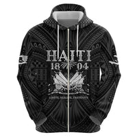 Haiti 1804 Zip Hoodie Polynesian Silver Neg Maron