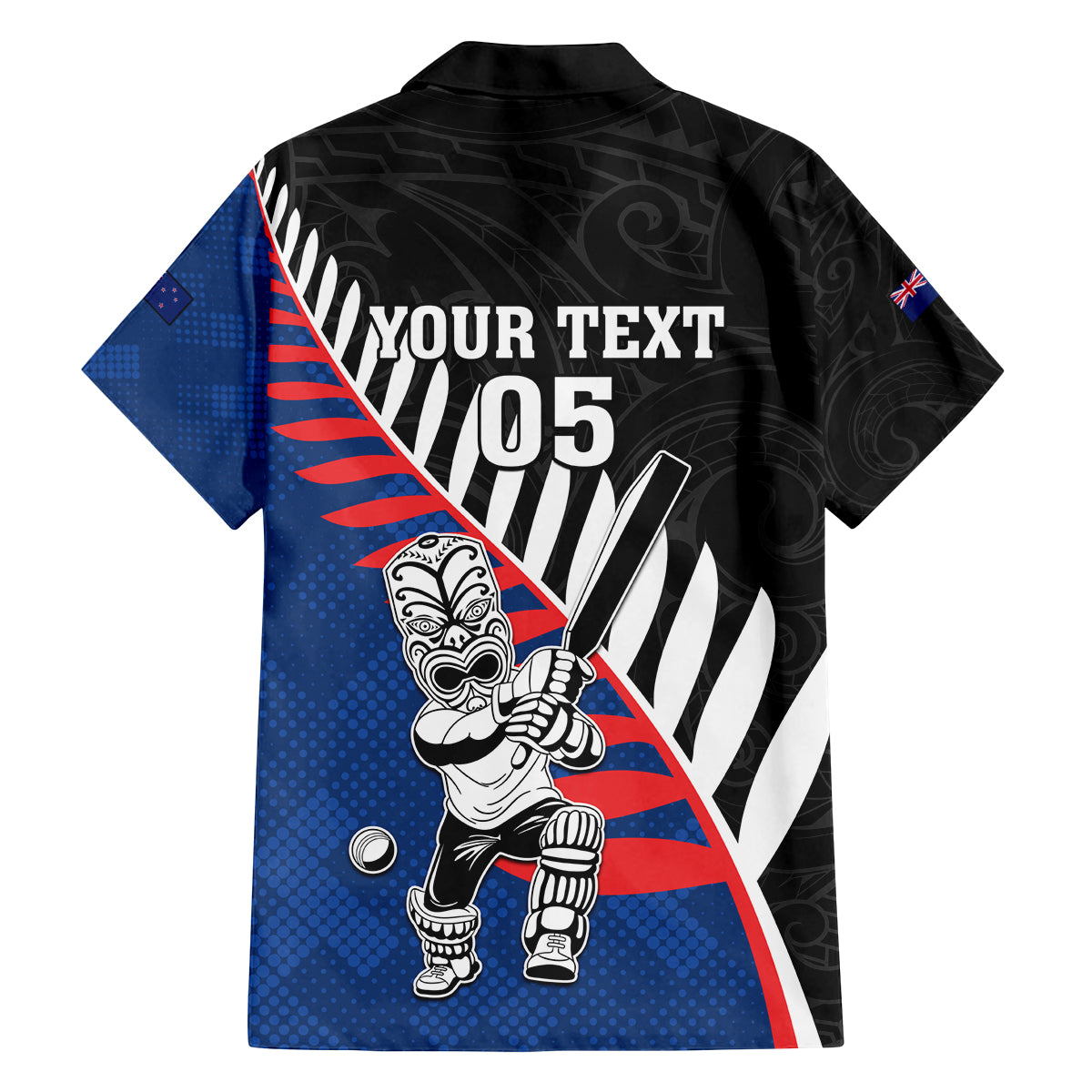 Custom New Zealand Auckland Cricket Family Matching Off The Shoulder Long Sleeve Dress and Hawaiian Shirt With Maori Pattern