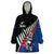 Custom New Zealand Auckland Cricket Wearable Blanket Hoodie With Maori Pattern