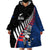 Custom New Zealand Auckland Cricket Wearable Blanket Hoodie With Maori Pattern