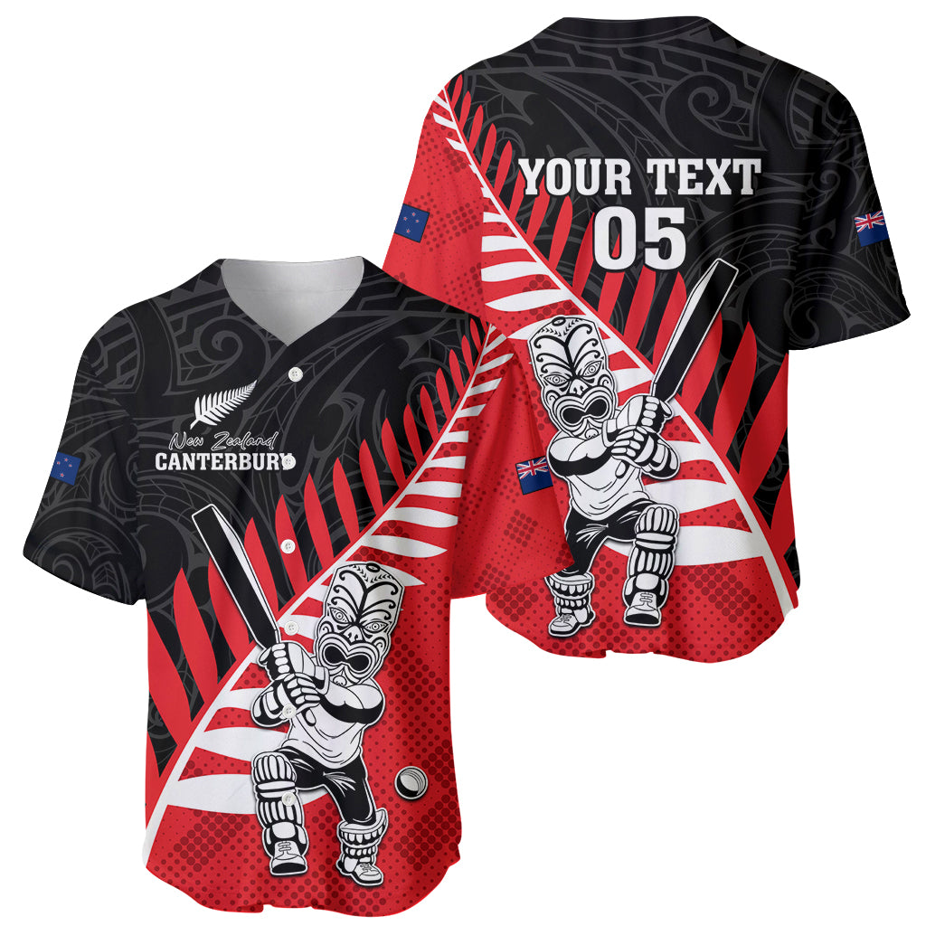 Custom New Zealand Canterbury Cricket Baseball Jersey With Maori Pattern LT05 - Polynesian Pride