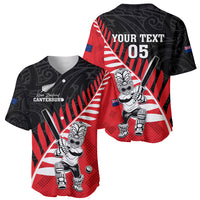 Custom New Zealand Canterbury Cricket Baseball Jersey With Maori Pattern LT05 - Polynesian Pride