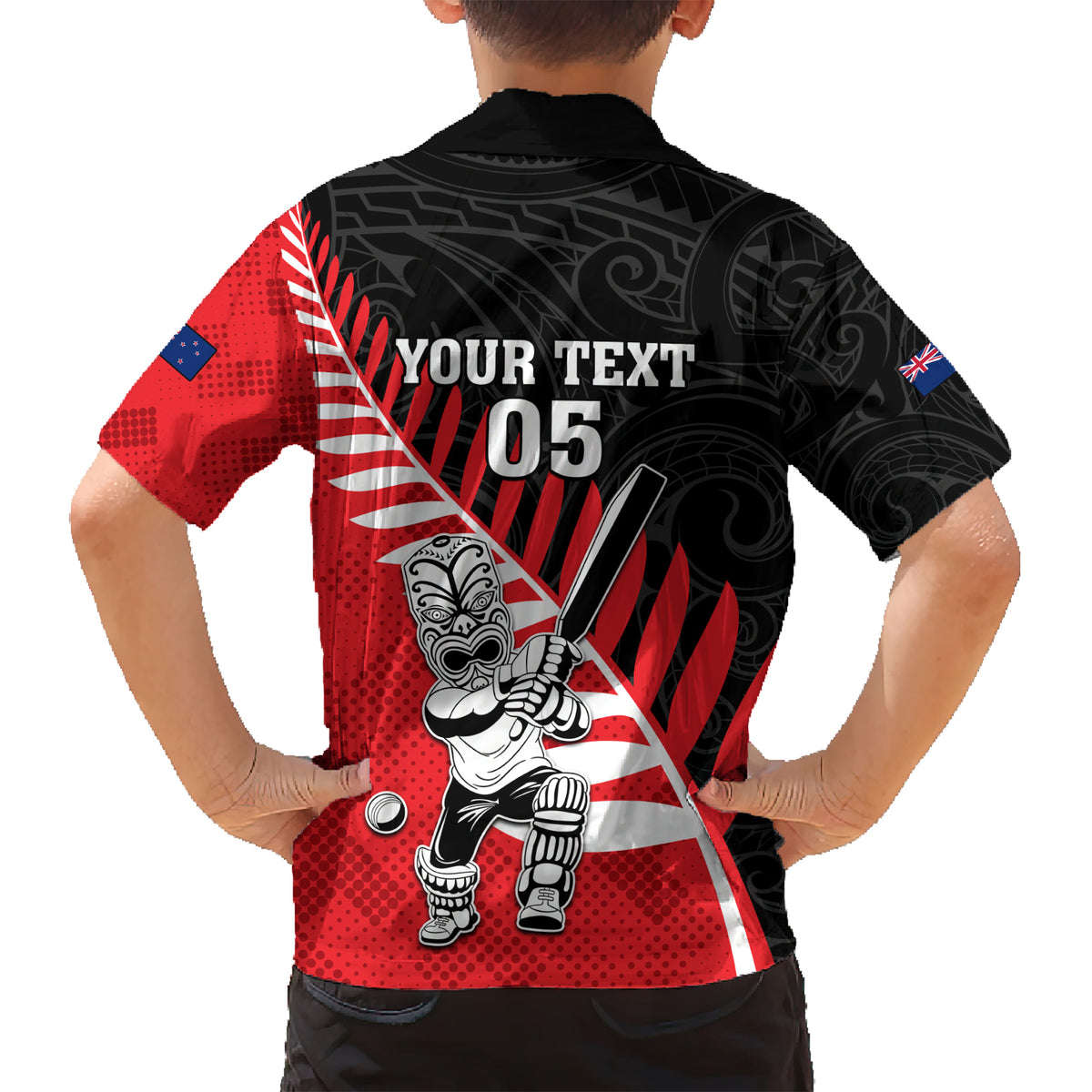 Custom New Zealand Canterbury Cricket Family Matching Short Sleeve Bodycon Dress and Hawaiian Shirt With Maori Pattern LT05 - Polynesian Pride