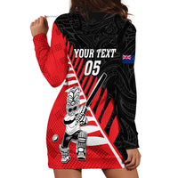 Custom New Zealand Canterbury Cricket Hoodie Dress With Maori Pattern