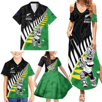 Custom New Zealand Central Districts Cricket Family Matching Summer Maxi Dress and Hawaiian Shirt With Maori Pattern LT05 - Polynesian Pride