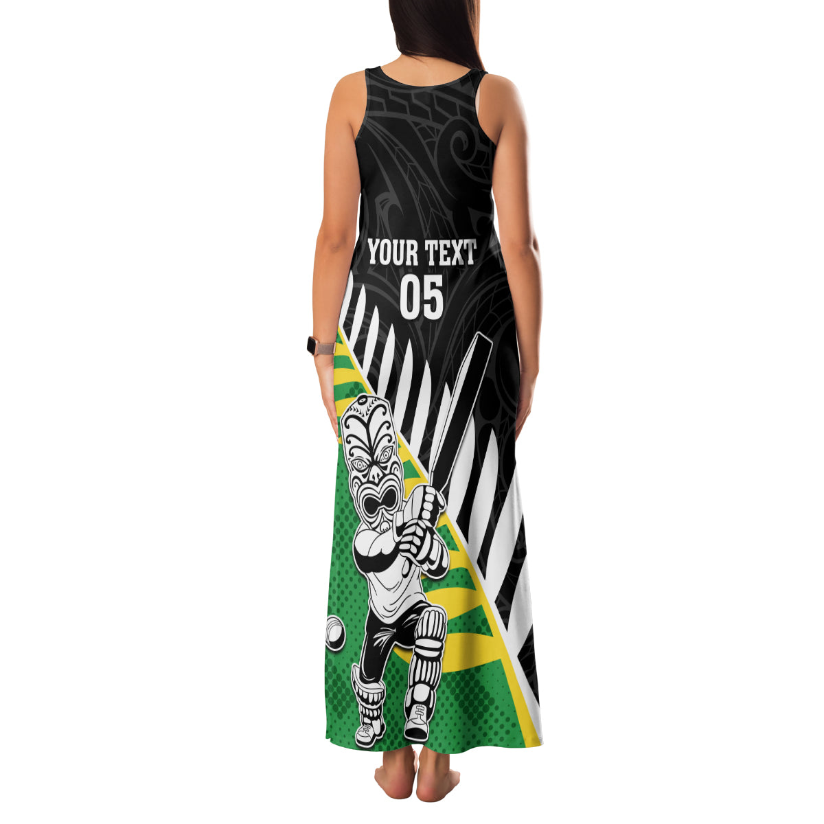 Custom New Zealand Central Districts Cricket Family Matching Tank Maxi Dress and Hawaiian Shirt With Maori Pattern LT05 - Polynesian Pride