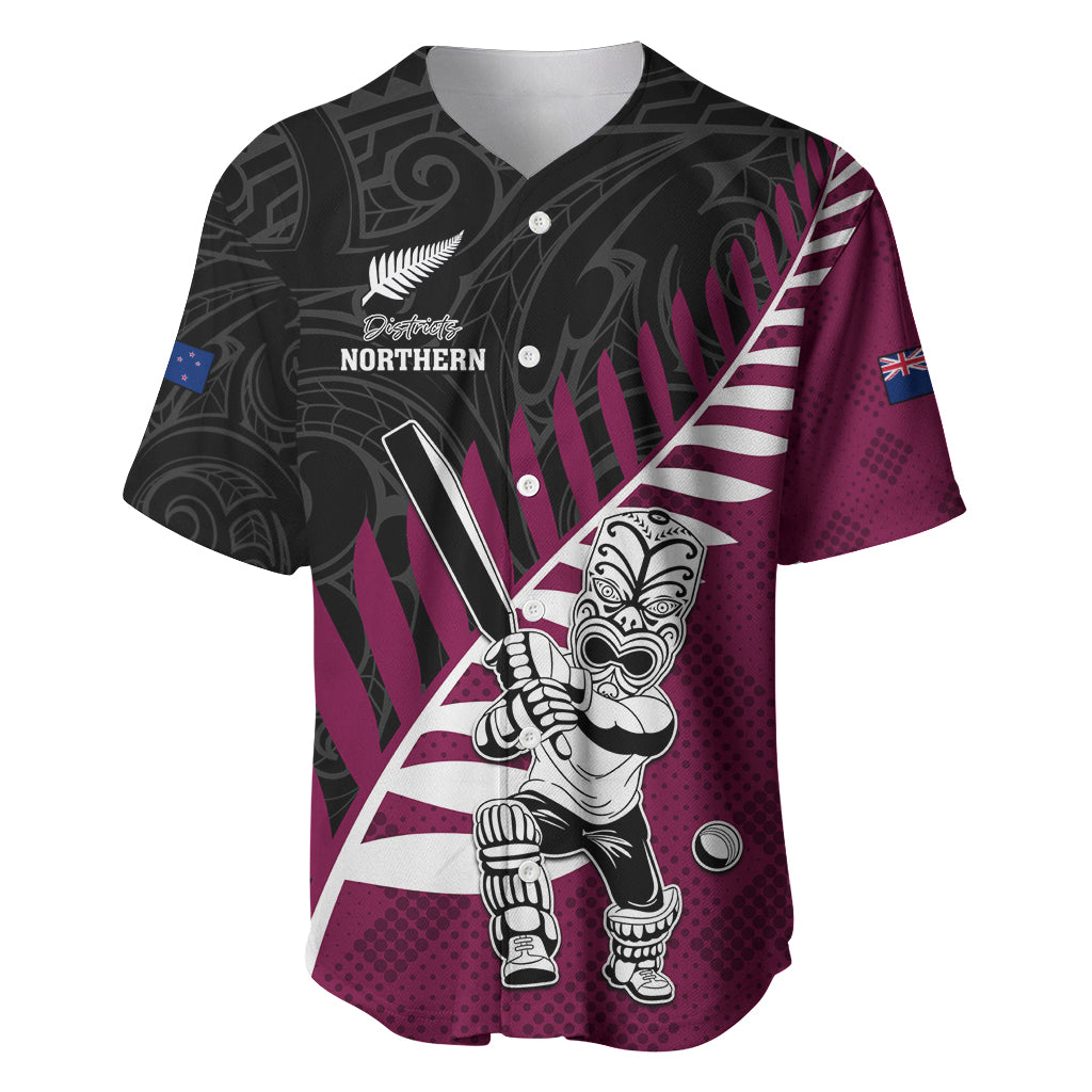 Custom New Zealand Northern Districts Cricket Baseball Jersey With Maori Pattern LT05 Maroon - Polynesian Pride