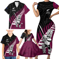 Custom New Zealand Northern Districts Cricket Family Matching Short Sleeve Bodycon Dress and Hawaiian Shirt With Maori Pattern LT05 - Polynesian Pride