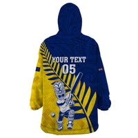 Custom New Zealand Otago Cricket Wearable Blanket Hoodie With Maori Pattern
