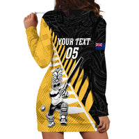 Custom New Zealand Wellington Cricket Hoodie Dress With Maori Pattern