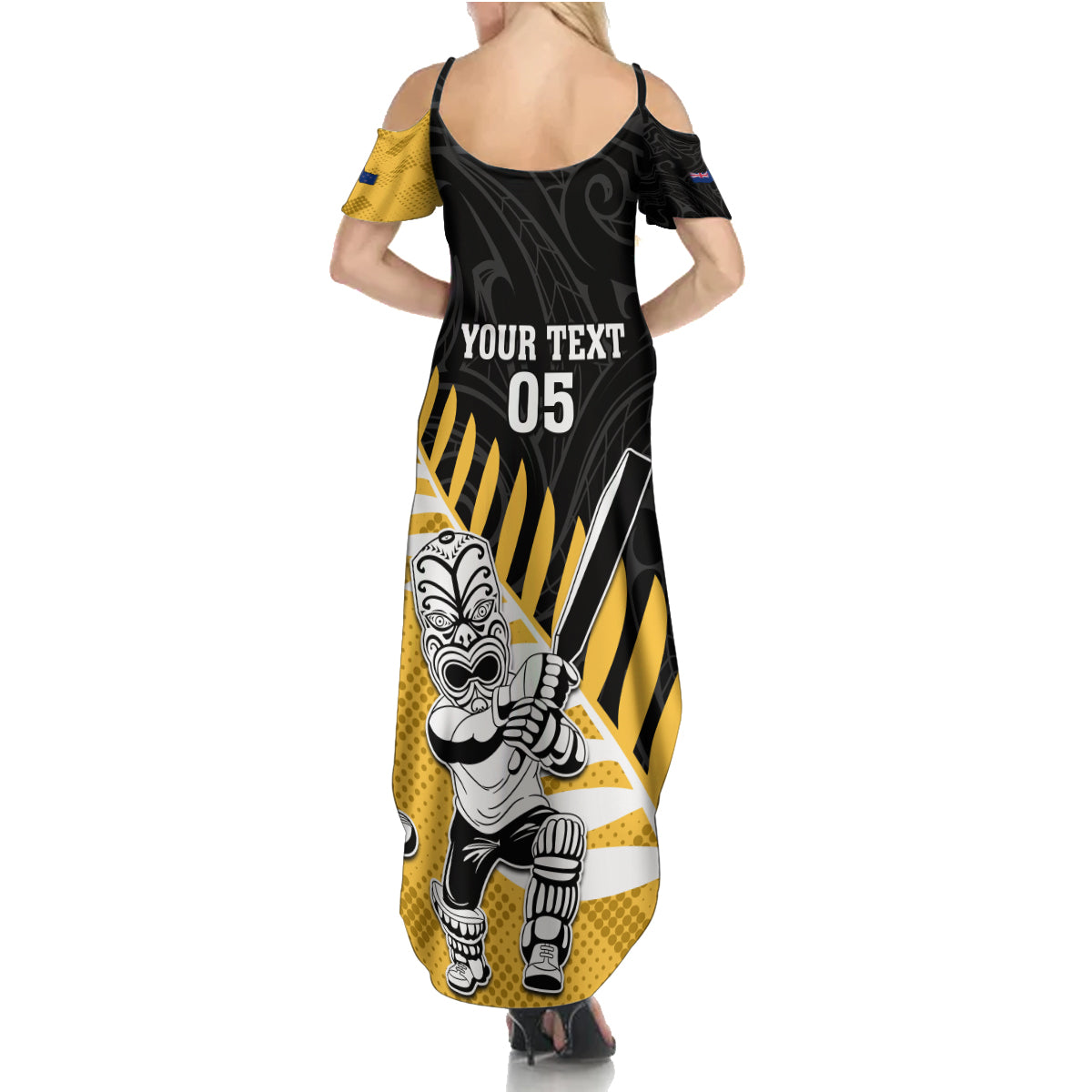 Custom New Zealand Wellington Cricket Summer Maxi Dress With Maori Pattern