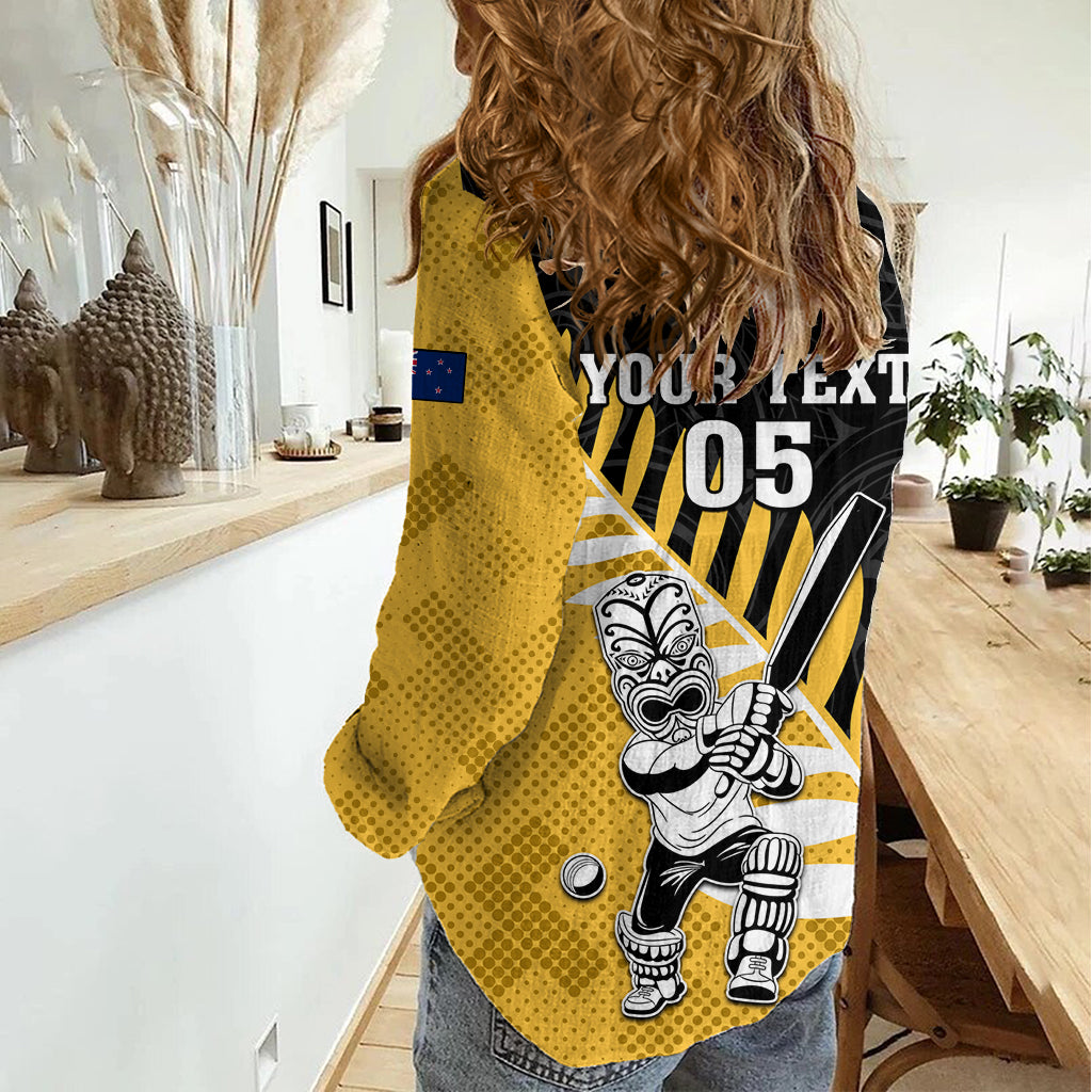 Custom New Zealand Wellington Cricket Women Casual Shirt With Maori Pattern LT05 - Polynesian Pride