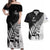 Custom New Zealand Cricket Couples Matching Off Shoulder Maxi Dress and Hawaiian Shirt With Maori Pattern