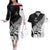 Custom New Zealand Cricket Couples Matching Off The Shoulder Long Sleeve Dress and Hawaiian Shirt With Maori Pattern