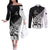 Custom New Zealand Cricket Couples Matching Off The Shoulder Long Sleeve Dress and Long Sleeve Button Shirt With Maori Pattern