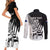 Custom New Zealand Cricket Couples Matching Short Sleeve Bodycon Dress and Long Sleeve Button Shirt With Maori Pattern