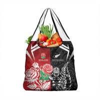 New Zealand And England Rugby Grocery Bag Maori Tiki With Red Rose Together LT05 1-pack One Size Red - Polynesian Pride