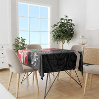 New Zealand And England Rugby Tablecloth Maori Tiki With Red Rose Together LT05 - Polynesian Pride