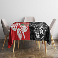 New Zealand And England Rugby Tablecloth Maori Tiki With Red Rose Together LT05 - Polynesian Pride