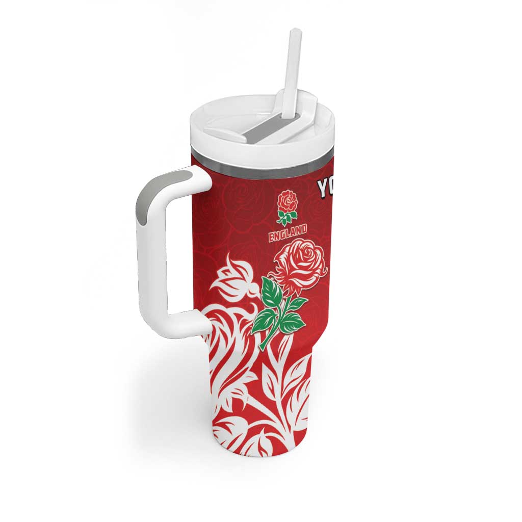 New Zealand And England Rugby Custom Tumbler With Handle Maori Tiki With Red Rose Together LT05 - Polynesian Pride