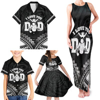 Personalised Happy Father's Day Family Matching Tank Maxi Dress and Hawaiian Shirt I Love You Dad Polynesian Style