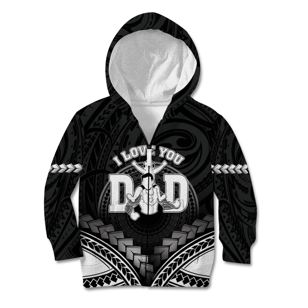 Personalised Happy Father's Day Kid Hoodie I Love You Dad Polynesian Style