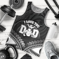 Personalised Happy Father's Day Men Tank Top I Love You Dad Polynesian Style LT05 - Polynesian Pride
