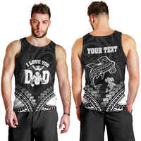 Personalised Happy Father's Day Men Tank Top I Love You Dad Polynesian Style LT05 - Polynesian Pride
