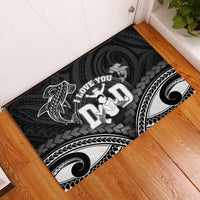 Happy Father's Day Rubber Doormat I Love You Dad Polynesian Style LT05 Black - Polynesian Pride