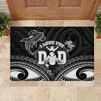 Happy Father's Day Rubber Doormat I Love You Dad Polynesian Style LT05 - Polynesian Pride