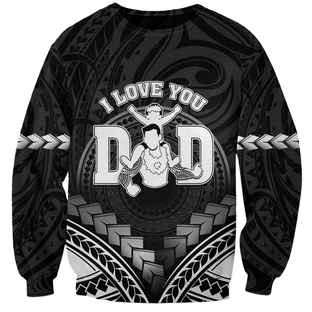 Personalised Happy Father's Day Sweatshirt I Love You Dad Polynesian Style