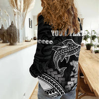 Personalised Happy Father's Day Women Casual Shirt I Love You Dad Polynesian Style LT05 - Polynesian Pride