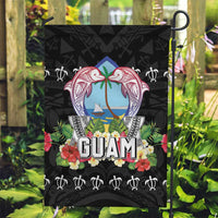 Guam Chamorro Garden Flag Tribal Latte Stone With Dolphins Black