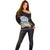 Guam Chamorro Off Shoulder Sweater Tribal Latte Stone With Dolphins Black
