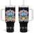 Guam Chamorro Tumbler With Handle Tribal Latte Stone With Dolphins Black