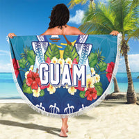 Guam Chamorro Beach Blanket Tribal Latte Stone With Dolphins Blue