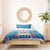 Guam Chamorro Bedding Set Tribal Latte Stone With Dolphins Blue