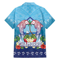 Guam Chamorro Family Matching Long Sleeve Bodycon Dress and Hawaiian Shirt Tribal Latte Stone With Dolphins Blue