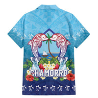 Guam Chamorro Family Matching Mermaid Dress and Hawaiian Shirt Tribal Latte Stone With Dolphins Blue