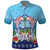 Guam Chamorro Polo Shirt Tribal Latte Stone With Dolphins Blue