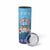 Guam Chamorro Skinny Tumbler Tribal Latte Stone With Dolphins Blue